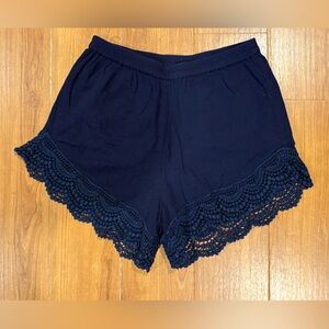 Joe & Elle Navy Shorts with Lace Detail